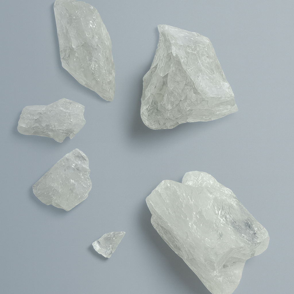 Various quartz crystal formations and sizes